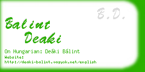balint deaki business card