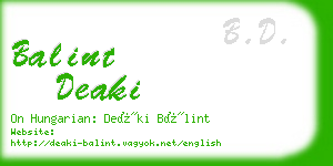 balint deaki business card